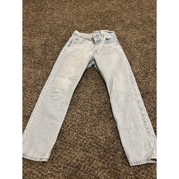 Levis 501 Jeans Womens 25 Button Fly Stretch Light Wash 25x26 - Picture 2 of 5